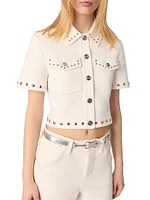 Studded Cropped Cardigan