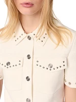 Studded Cropped Cardigan