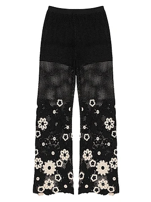 Floral Crochet Trousers