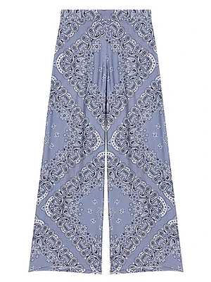 Flowing Patterned Bandana Print Pants