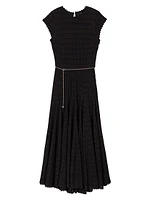 Crochet-Knit Midi Dress
