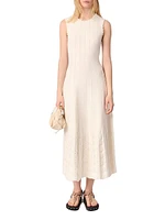 Beaded Pointelle Knit Maxi Dress