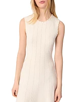 Beaded Pointelle Knit Maxi Dress