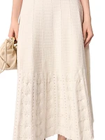 Beaded Pointelle Knit Maxi Dress