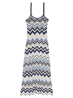 Crochet-Knit Midi Dress