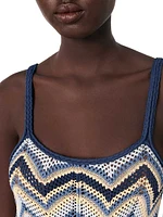 Crochet-Knit Midi Dress