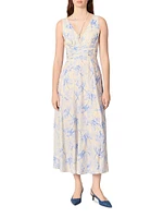 Patterned Maxi Dress with Lacing