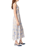 Patterned Maxi Dress with Lacing