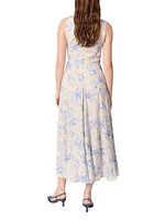 Patterned Maxi Dress with Lacing