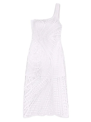 Asymmetrical Crochet Midi Dress