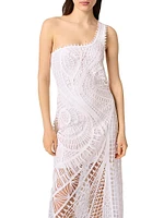 Asymmetrical Crochet Midi Dress
