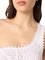 Asymmetrical Crochet Midi Dress