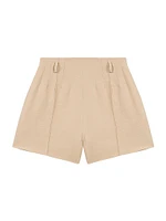 Linen and Cotton Shorts with Darts