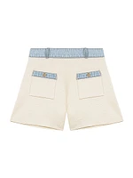 Knitted Shorts with Denim Trim