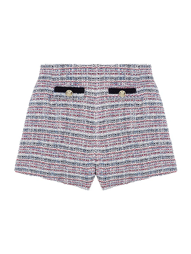 Tweed Shorts with Contrasting Trim