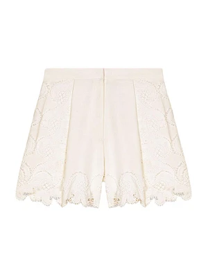 Embroidered Floral Shorts
