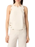 Embroidered Vest Top