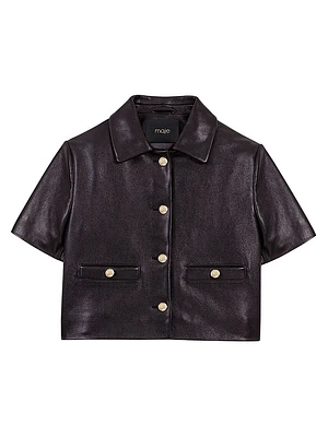 Cropped Leather Jacket