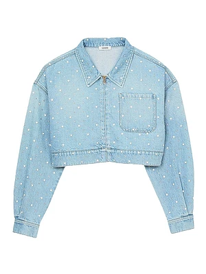 Beaded and Rhinestone Denim Jacket