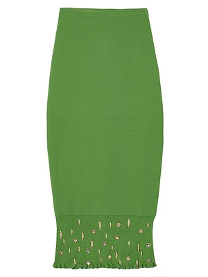 Midi Knit Skirt with Charms