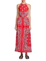 Bandana-Print Maxi Dress