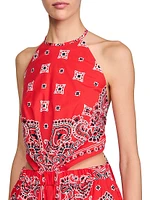 Bandana-Print Maxi Dress