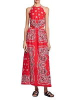 Bandana-Print Maxi Dress
