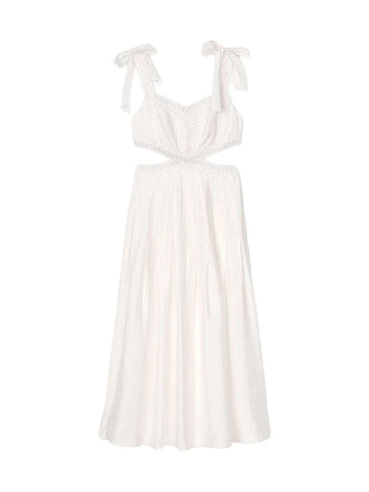 Lace Trim Midi Dress