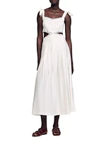 Lace Trim Midi Dress