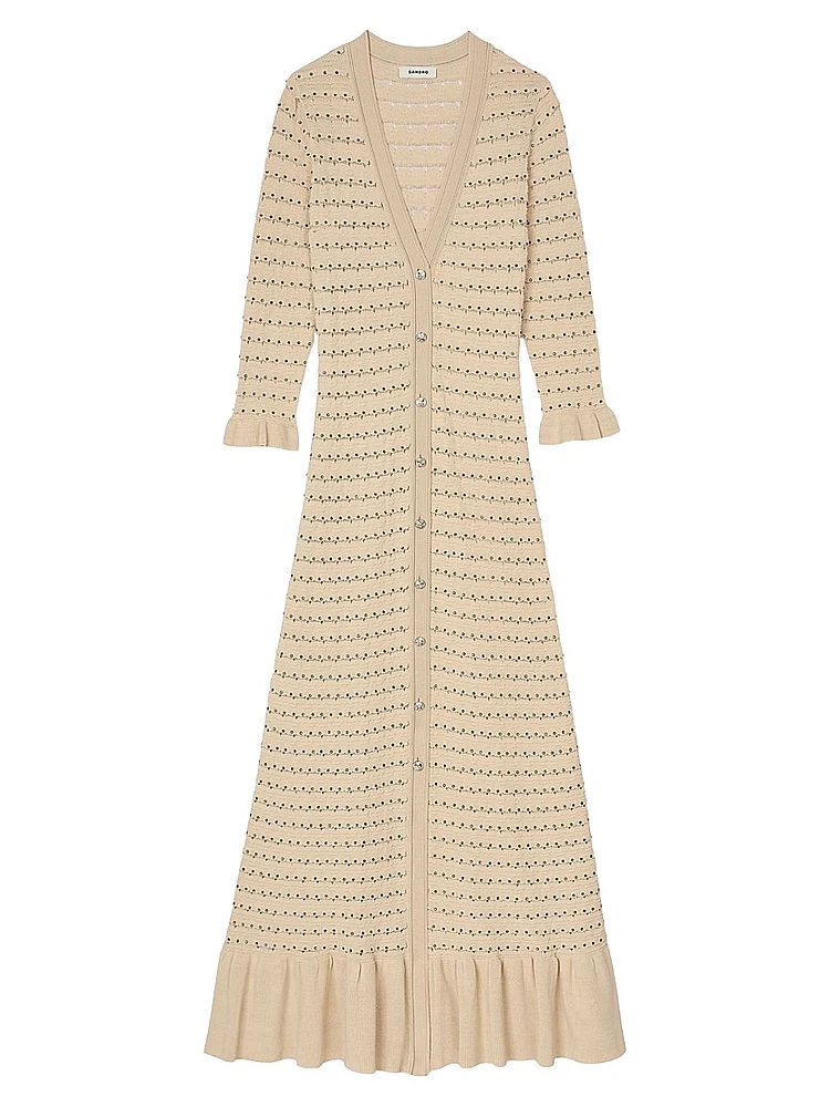 Rhinestone Knit Maxi Dress