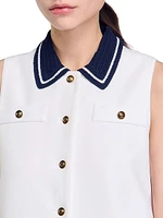 Mini Dress with Contrasting Collar
