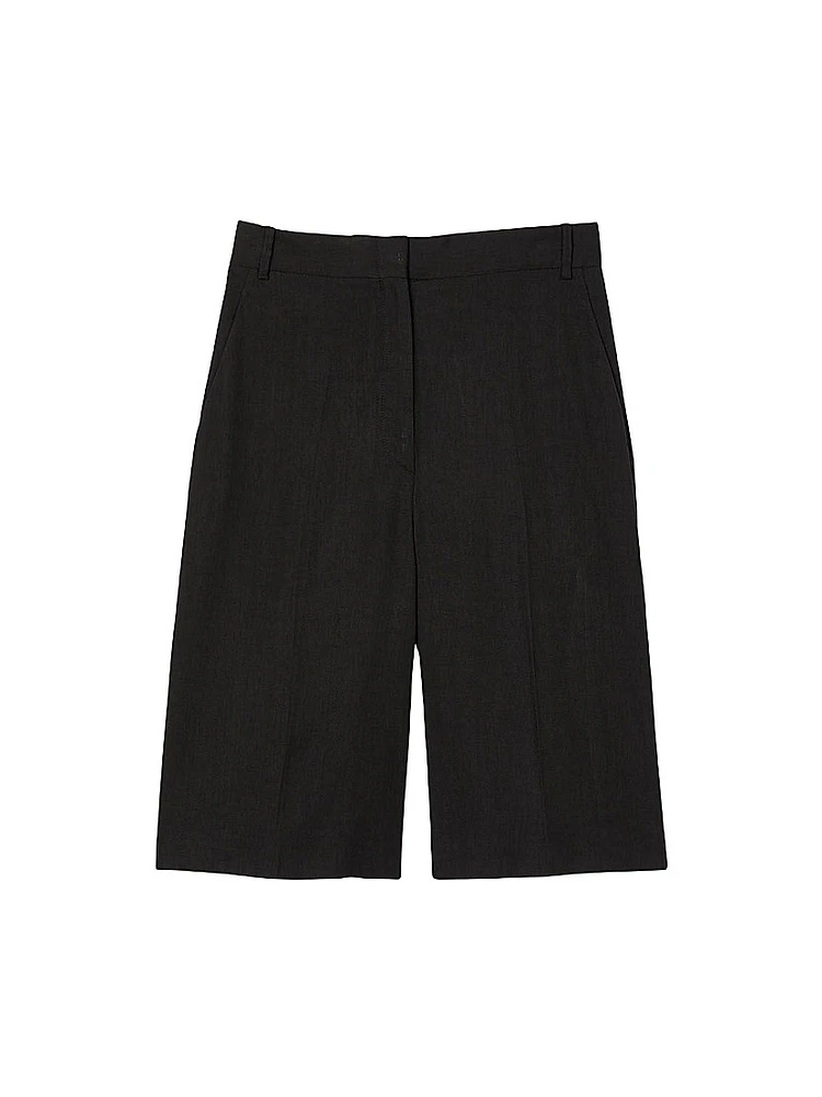 Linen-Blend Bermuda Shorts