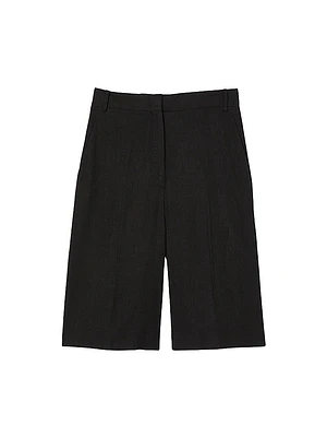 Linen-Blend Bermuda Shorts
