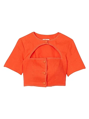 Crop Top with Cutout Design