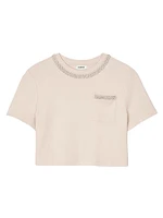T-Shirt with Rhinestone Details