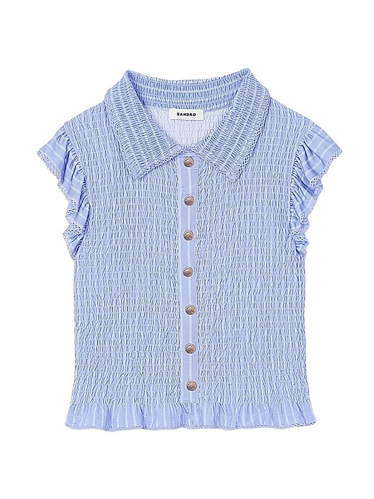Striped Smocked T-Shirt