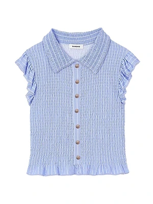 Striped Smocked T-Shirt