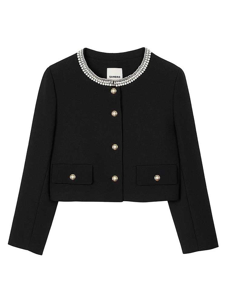Jacket with Beaded Collar