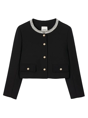 Jacket with Beaded Collar