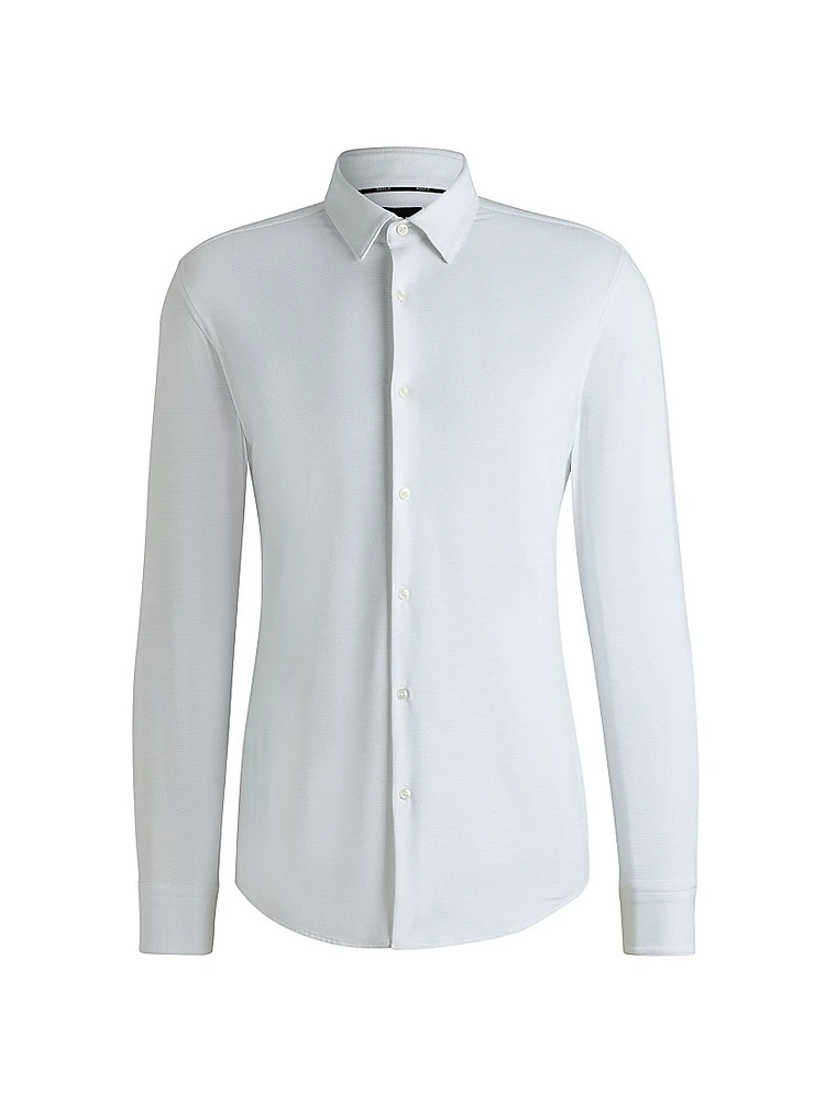 Slim-Fit Shirt Structured Performance-Stretch Jersey