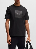 Cotton-Jersey T-Shirt with Fineline Logo Artwork