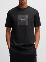 Cotton-Jersey T-Shirt with Fineline Logo Artwork