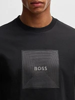 Cotton-Jersey T-Shirt with Fineline Logo Artwork