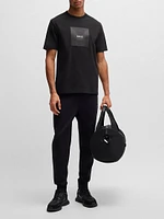 Cotton-Jersey T-Shirt with Fineline Logo Artwork