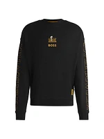 Boss x NFL Cotton Sweatshirt with Gold-Tone Embroidery