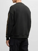Boss x NFL Cotton Sweatshirt with Gold-Tone Embroidery