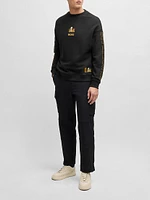 Boss x NFL Cotton Sweatshirt with Gold-Tone Embroidery
