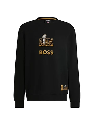 Boss x NFL Stretch Sweatshirt with Gold-Tone Artwork