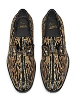 Chambelimoc Night Strass Ocelot Loafers