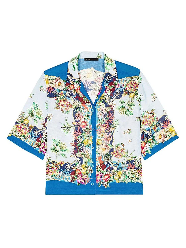 Patterned Cropped Shirt